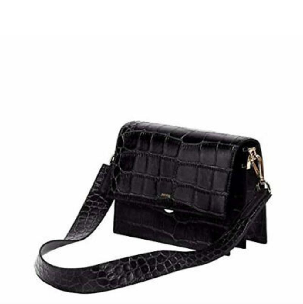 JW PEI Women's Mini Flap Crossbody - Black Croc